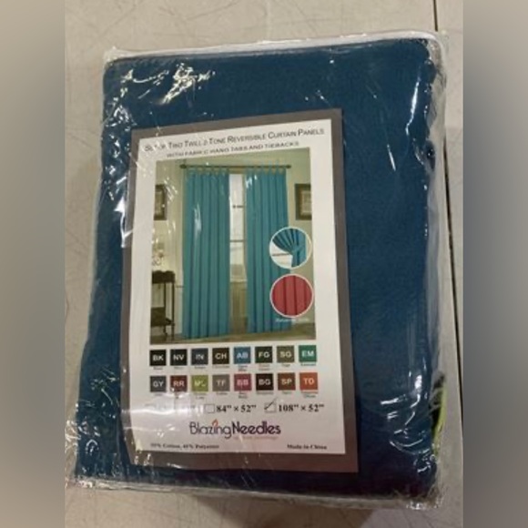 Blazing Needles 108-inch Twill Insulated Blackout 2-Tone Reversible Panel Pair - Picture 3 of 5